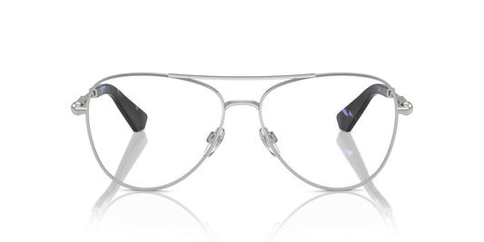 Burberry BE1386 Aviator Eyeglasses in Demo Lenses With Silver Frame, front view
