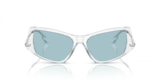 Burberry BE4408/S Sunglasses in Light Azure Lenses With Transparent Frame, angle view