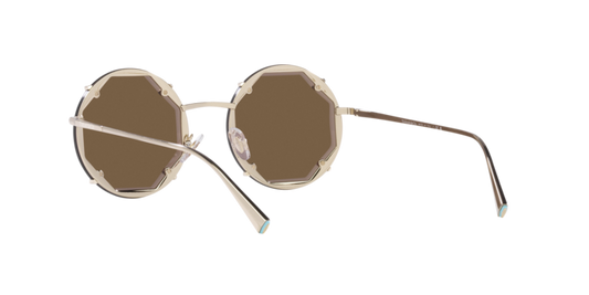 Tiffany & Co. TF3091S Round Sunglasses in Dark Brown / Pale Gold, side view