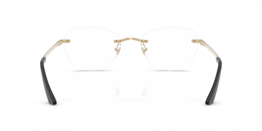 Versace VE1314D Geometric Eyeglasses in Pale Gold, side view