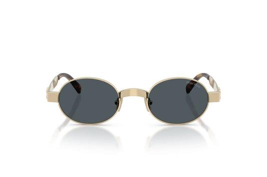 Miu Miu MUB51S Oval Sunglasses in Dark Grey Pale Gold, front view