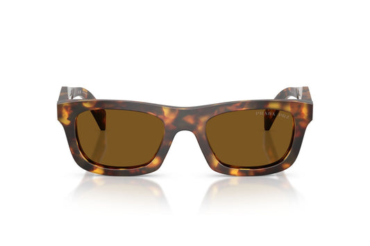 Prada PRC06S Square Sunglasses in Dark Brown/Honey Tortoise, front view