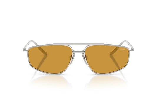 Prada PRC51S Square Sunglasses in Dark Honey / Silver, front view