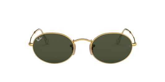 Ray-Ban RB3547 Oval Sunglasses in Green Gold, front view