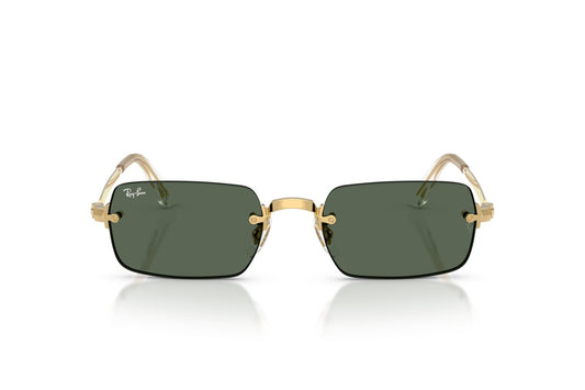 Ray-Ban RB3928 Oval Sunglasses in Dark Green Gold, front view