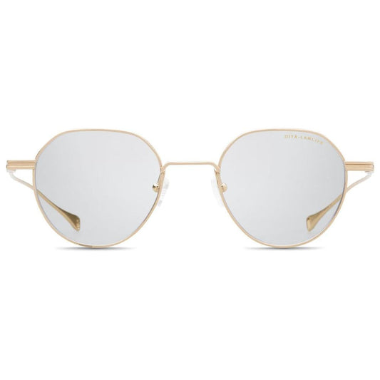 DITA DLX117 Round Eyeglasses in Gold Sand, front view
