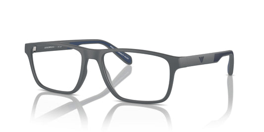 Emporio Armani EA3233 Rectangle Eyeglasses in Matte Dark Grey, front view