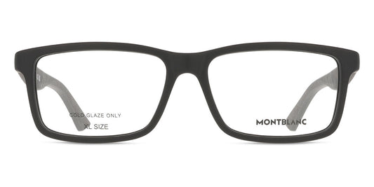 Montblanc MB0402O Rectangle Eyeglasses in Black, front view