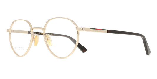 Gucci GG1963O Oval Eyeglasses in Gold/Havana, side view