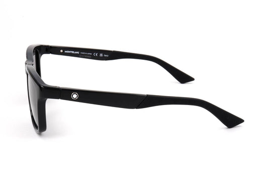 Montblanc MB0432/S Square Sunglasses in Grey / Black, side view
