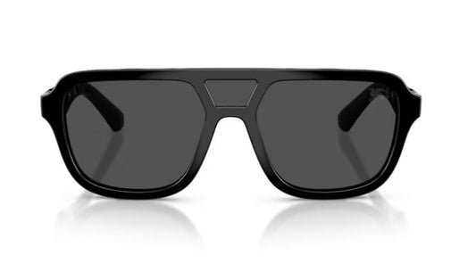 Burberry BE4474U Pilot Sunglasses in Dark Grey Lenses With Black Frame, angle view