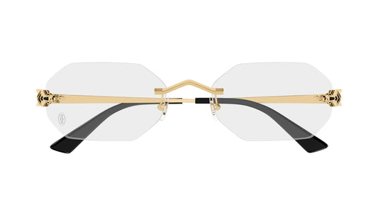 Cartier CT0599O Oval Eyeglasses in Clear Lenses With Gold Frame, front view