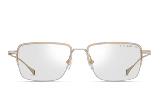 DITA DLX136 Square Eyeglasses in Clear / Gold Sand, front view