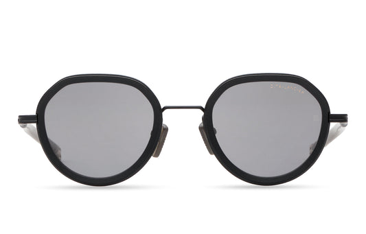 DITA DLS432 Round Sunglasses in Sea Lens - Grey Polarized / Matte Black, front view