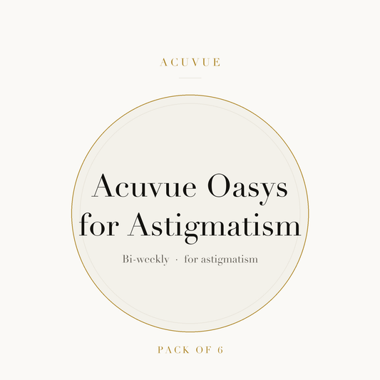 Acuvue Oasys for Astigmatism Contact Lenses on ivory plate