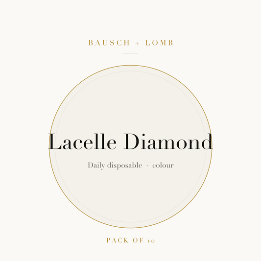 Bausch + Lomb Lacelle Diamond Colour Contact Lenses on ivory plate