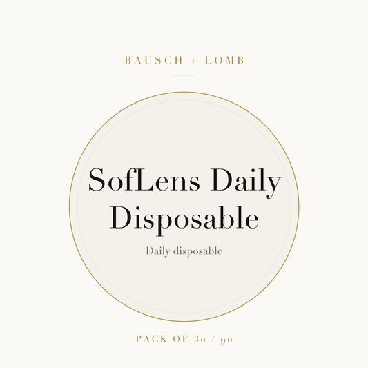 Bausch + Lomb SofLens Daily Disposable Contact Lenses on ivory plate