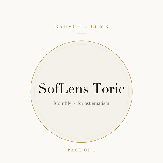 Bausch + Lomb SofLens Toric Contact Lenses on ivory plate