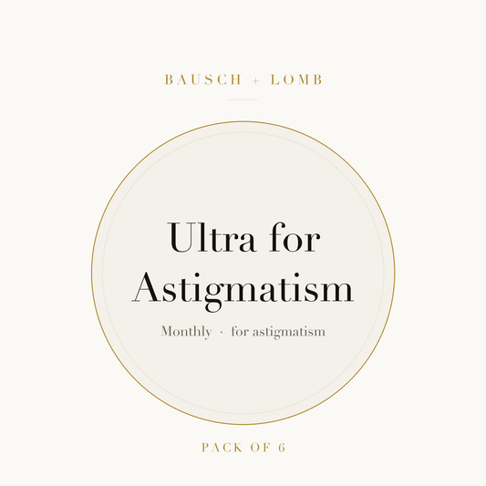 Bausch + Lomb Ultra for Astigmatism Contact Lenses on ivory plate