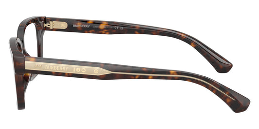 Burberry BE2453 Rectangle Eyeglasses in Clear Lenses With Dark Havana Frame, side view