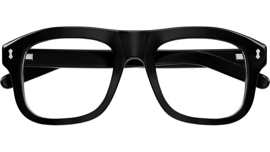 Gucci GG1712S Aviator Sunglasses in Clear And Smoke Lenses With Shiny Black Frame, side view