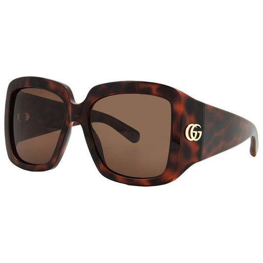 Gucci GG1402S Square Sunglasses in Brown / Havana, side view