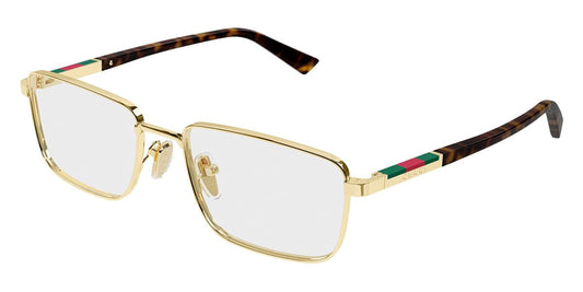 Gucci GG1964O Rectangle Eyeglasses in Clear/Gold, side view