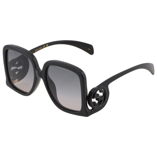 Gucci GG1326S Square Sunglasses in Grey Gradient / Black, side view