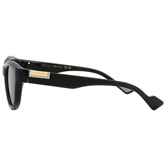 Gucci GG1622S Square Sunglasses in Grey Mirror / Black, side view