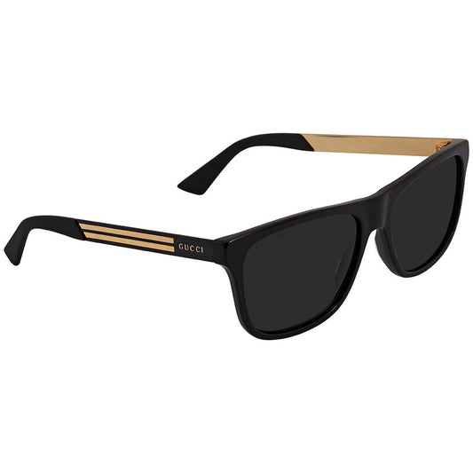 Gucci GG0687S Rectangle Sunglasses in Grey / Black, side view