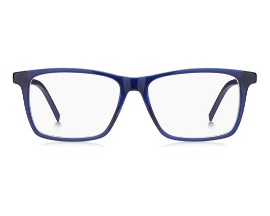 Hugo Boss HG1140 Rectangle Eyeglasses in Transparent Blue, side view