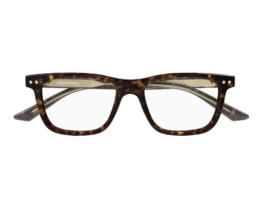 Montblanc MB0322O Rectangle Eyeglasses in Shiny Dark Havana, front view