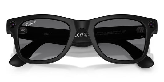 Ray-Ban RW4012 Wayfarer Sunglasses in Gradient Grey Lenses With Matte Black Frame, side view