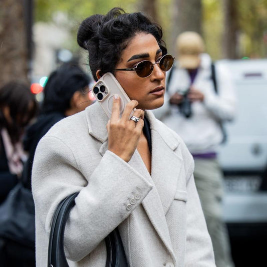 Saint Laurent SL692S Round Sunglasses in Brown/Gold, angle view