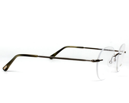Tom Ford TF5340 Round Eyeglasses in Clear Dark Bronze, side view