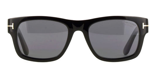 Tom Ford TF1303/S Square Sunglasses in Gradient Grey Lenses With Shiny Black Frame, side view
