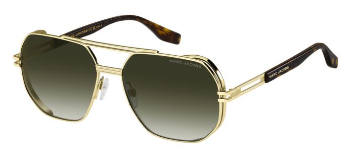 Marc Jacobs MARC784/S Pilot Sunglasses in Dark Green Gradient Gold, detail view