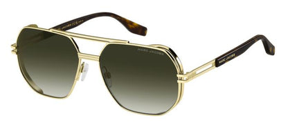 Marc Jacobs MARC784/S Pilot Sunglasses in Dark Green Gradient Gold, detail view