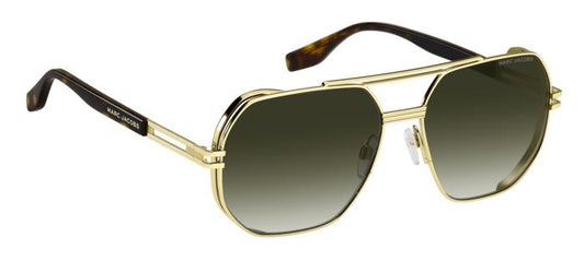 Marc Jacobs MARC784/S Pilot Sunglasses in Dark Green Gradient Gold, front view