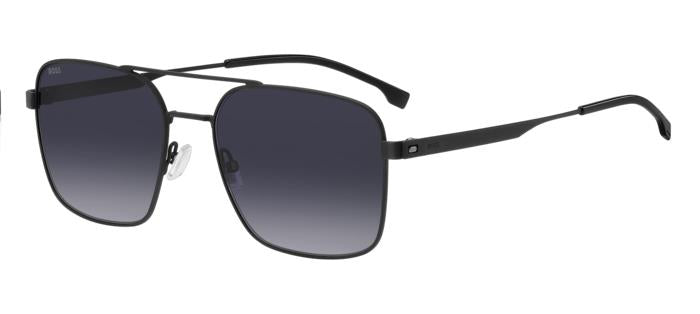 Hugo Boss BOSS1695/S Pilot Sunglasses in Dark Grey Gradient / Matte Black, detail view