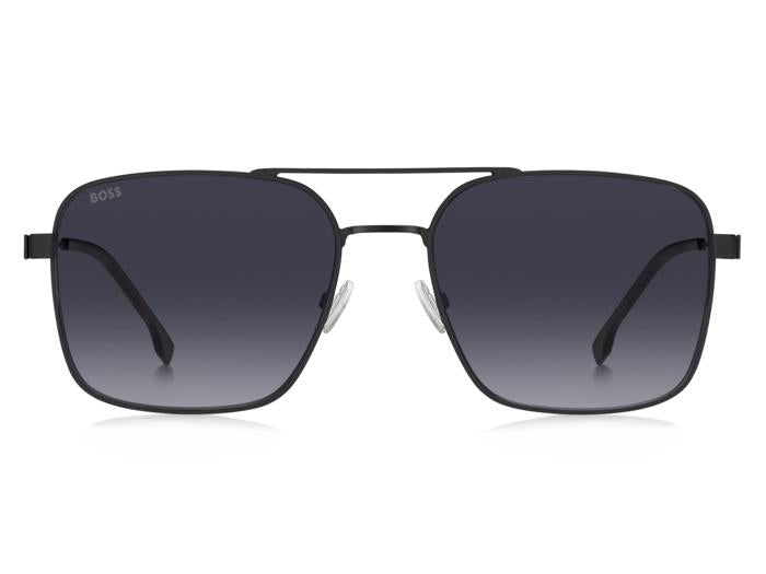 Hugo Boss BOSS1695/S Pilot Sunglasses in Dark Grey Gradient / Matte Black, side view
