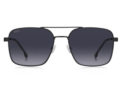 Hugo Boss BOSS1695/S Pilot Sunglasses in Dark Grey Gradient / Matte Black, side view