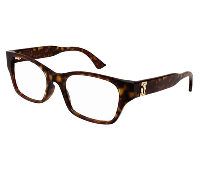 Cartier CT0316O Rectangle Eyeglasses in Demo Lenses With Havana Brown Frame, front view