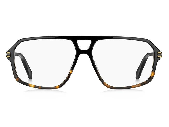 Marc Jacobs MARC471 Pilot Eyeglasses in Black Havana, front view