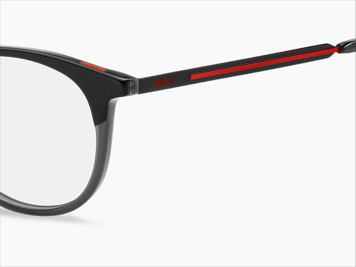 Hugo Boss HG1126 Round Eyeglasses in Black Grey, detail view