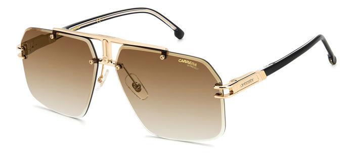 Carrera CARRERA1054/S Sunglasses in Black Brown Green Anti-Reflective Lenses With Black Gold Frame, angle view