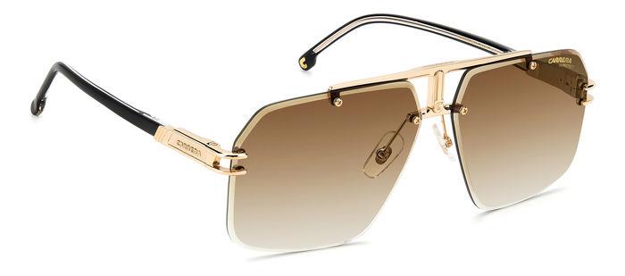 Carrera CARRERA1054/S Sunglasses in Black Brown Green Anti-Reflective Lenses With Black Gold Frame, detail view