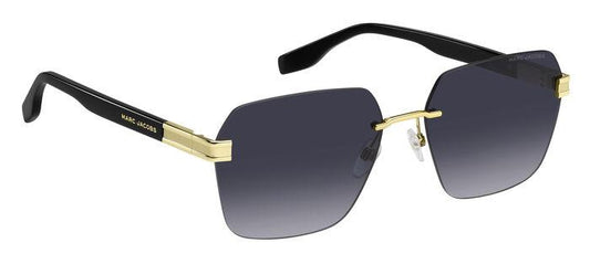 Marc Jacobs MARC 713/S Square Sunglasses in Grey Gradient / Gold, angle view