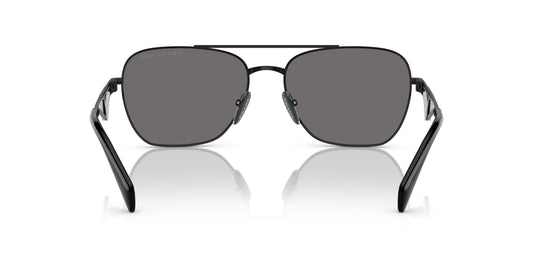 Prada PRA50S Round Sunglasses in Solid Grey Lenses With Black Frame, angle view