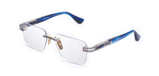 DITA META EVO RX Eyeglasses in Clear Antique Silver Blue Swirl, front view